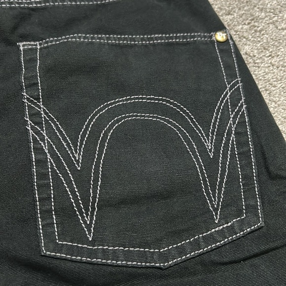 Vintage Edwin Baggy Black Jean Shorts - Picture 5 of 8